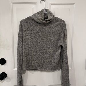 Elegant Heather Gray Turtleneck Sweater